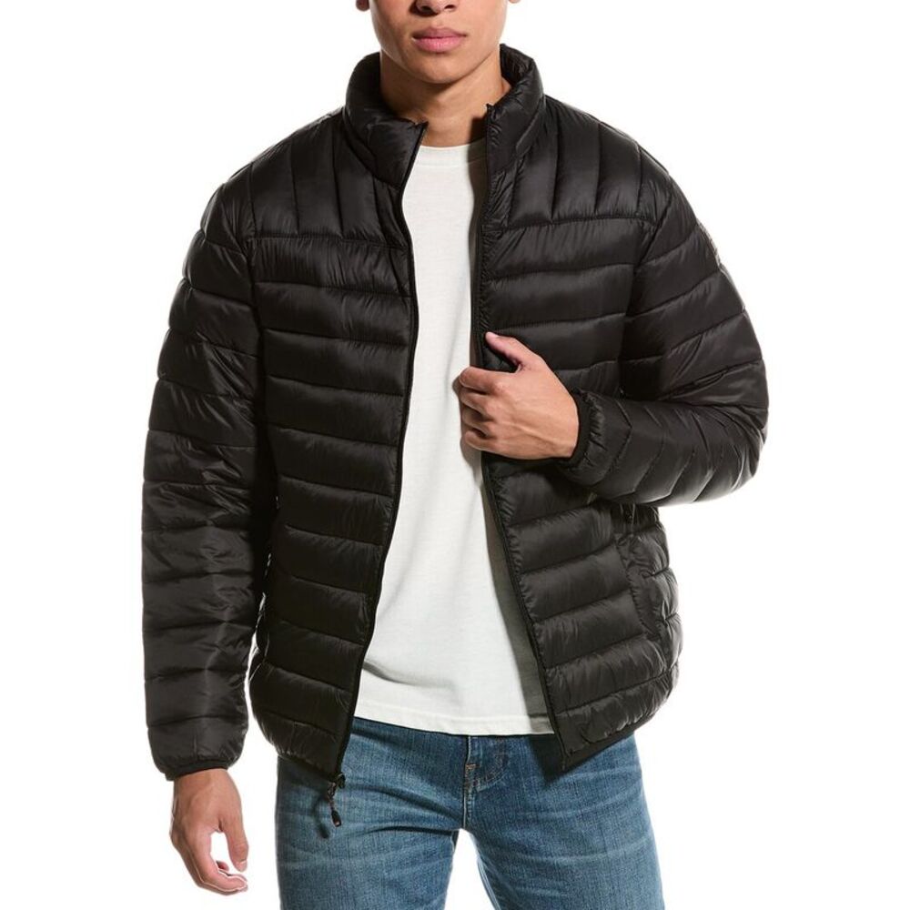 Hawke & Co. Mens  Rail Quilted Packable Jacket, Black